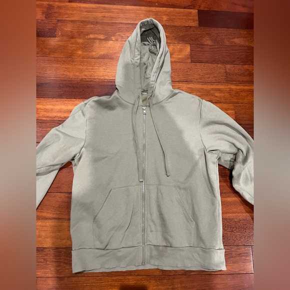 Alo Yoga Everyday Full Zip Hoodie Gravel Sz. M / L - Picture 6 of 9